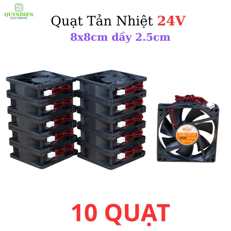 Quạt Tản Nhiệt 24V 8x8cm dày 2.5cm