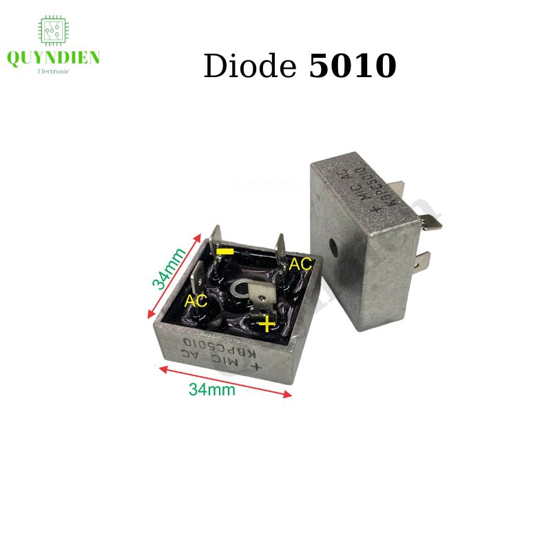 Diode Cầu Nhôm KBPC5010 50A 1000V diot cầu chỉnh lưu 4 chân
