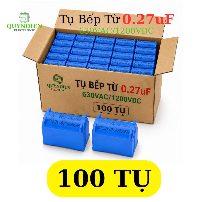 Tụ Bếp Từ 274 - 0.27uF 630VAC/1200VDC Màu Xanh Đứng