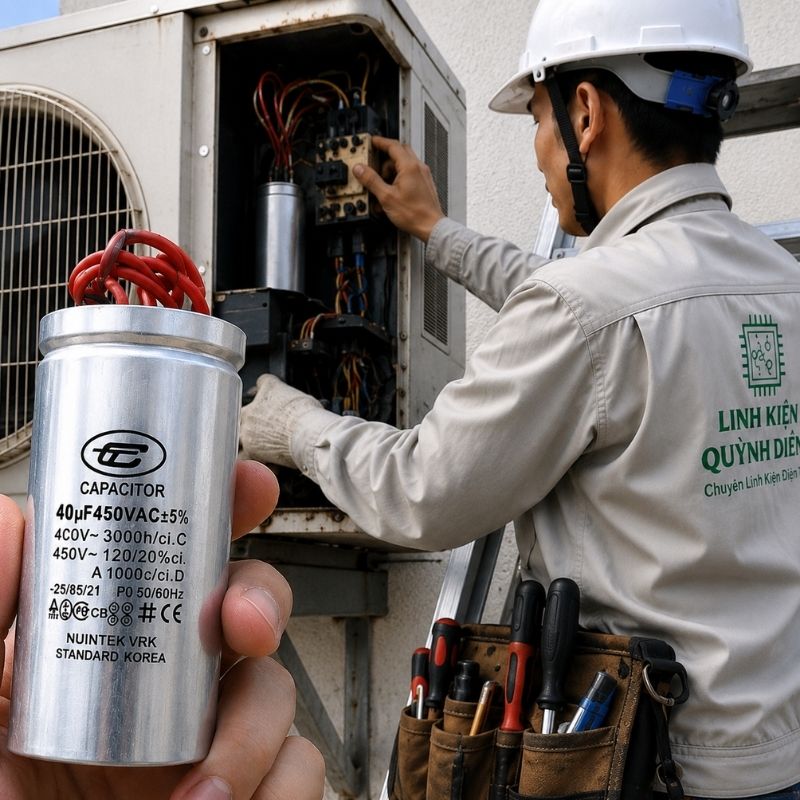 Tụ Nhôm Dây 40uF - 450V