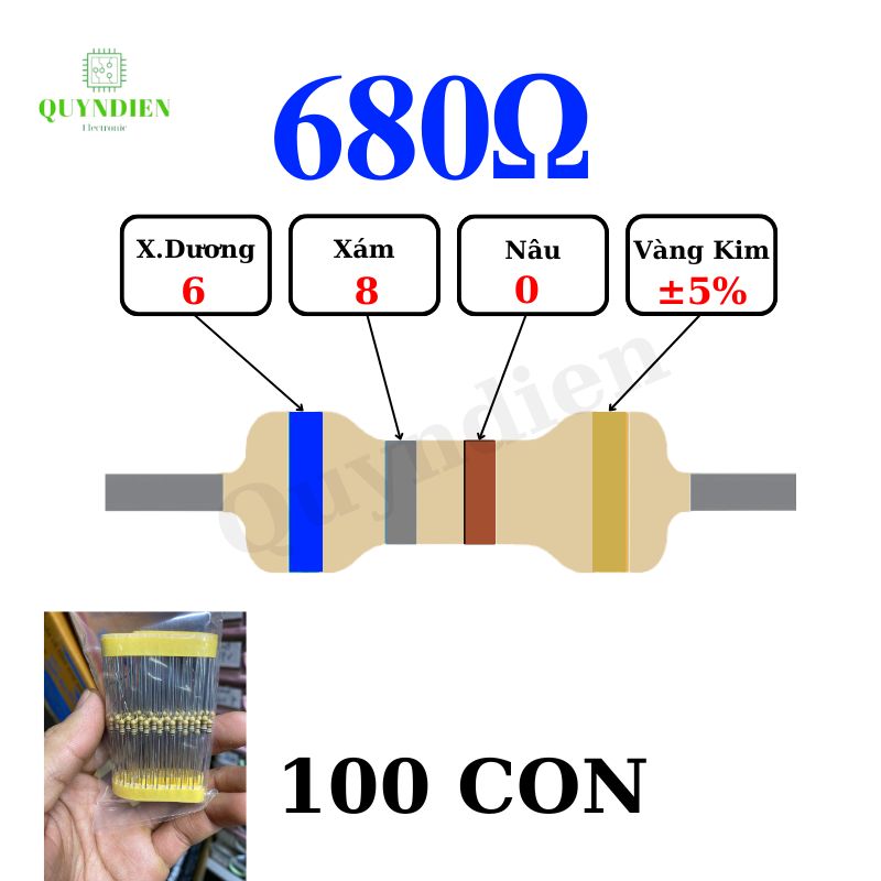 Điện trở Đài Loan 1/4W - 680R