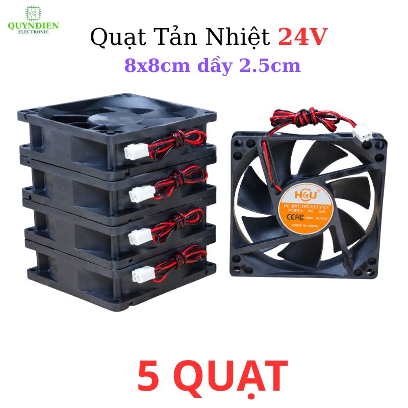 Quạt Tản Nhiệt 24V 8x8cm dày 2.5cm