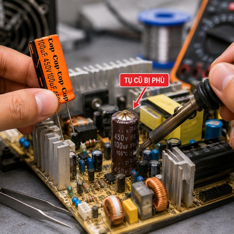 Tụ Hóa Lọc Nguồn 100uf 450VDC CapTop – Tụ Điện Lọc Nguồn Nguồn Xung, UPS, Biến Tần