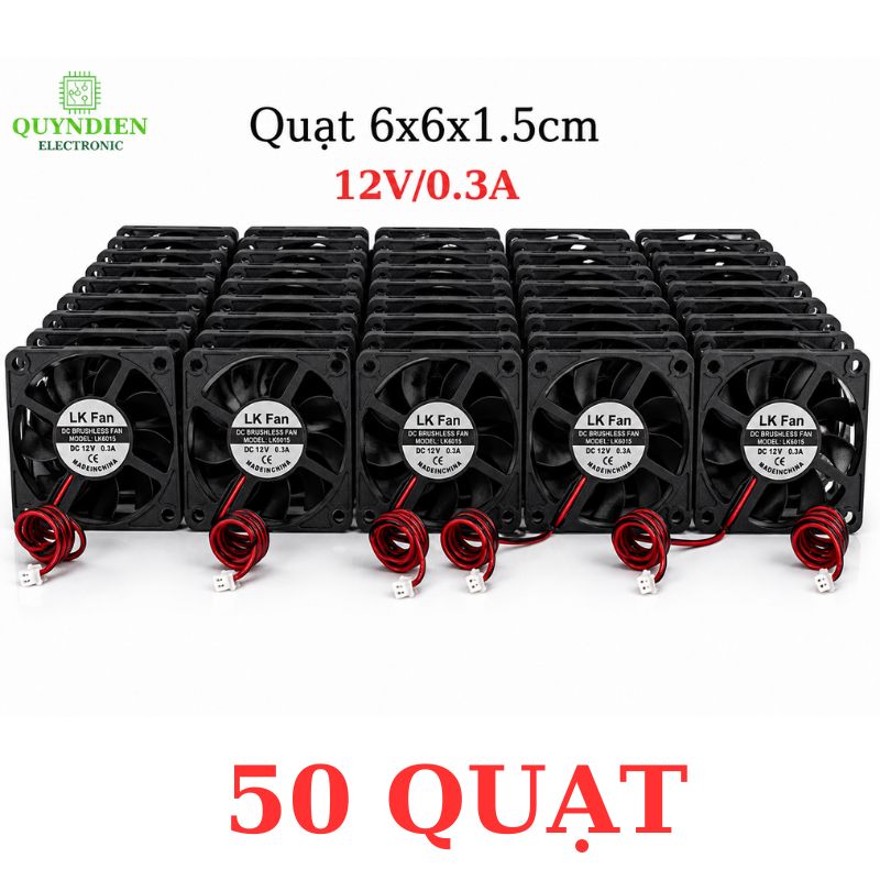 Quạt Tản Nhiệt 6x6x1.5cm 12V/0.3A dùng tản nhiệt cho máy hàn, CNC