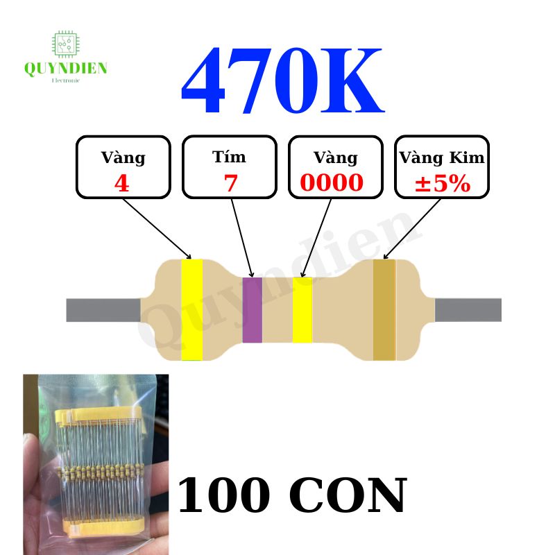 Điện trở Đài Loan 1/4W - 470K