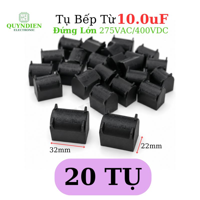 Tụ bếp từ 10uF - 400V Đứng Xát Lớn