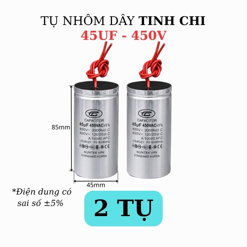 Tụ Nhôm Dây 45uF - 450V