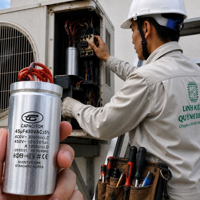 Tụ Nhôm Dây 45uF - 450V