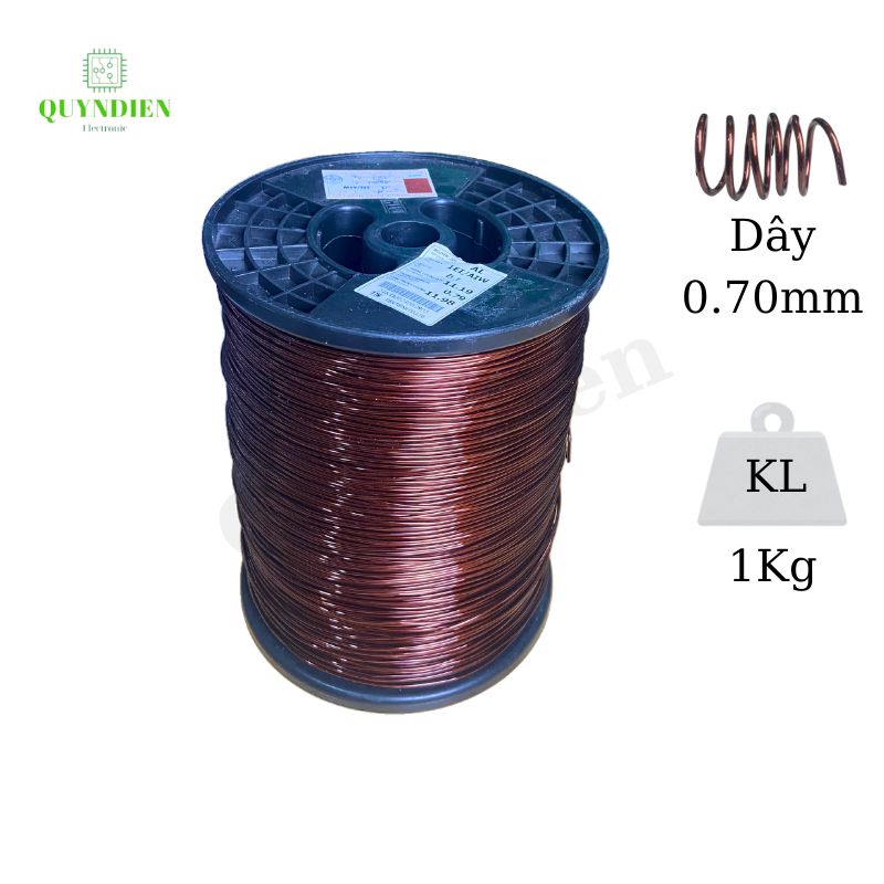 Dây NHÔM bọc emay TIẾN THỊNH size 0.70mm - Cuộn 1Kg