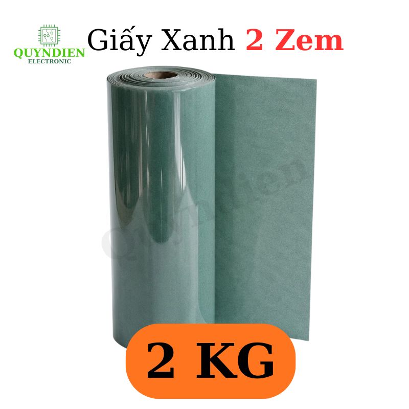 Giấy Cách Điện Xanh 1 Mặt Bóng 1 Mặt Xù Khổ 1 Mét Dày 0.2mm