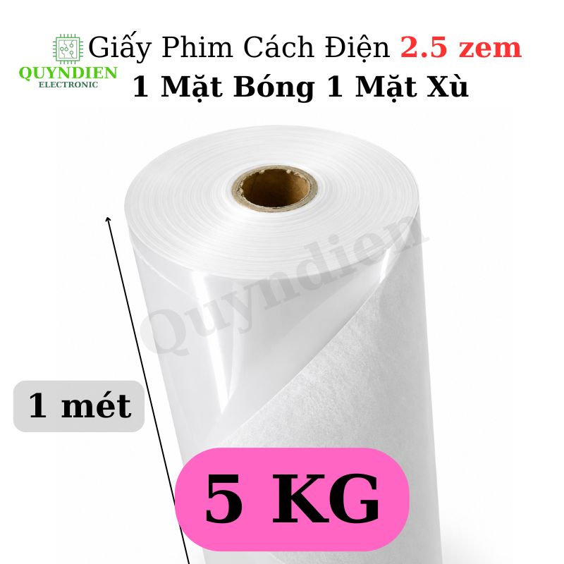 Giấy Phim Cách Điện Trắng 1 Mặt Bóng 1 Mặt Xù Dày 0.25mm