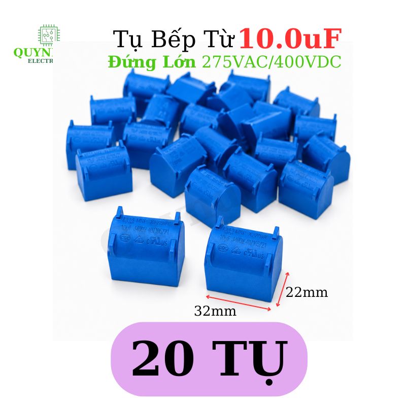 Tụ bếp từ 10uF - 400V Đứng Xát Lớn