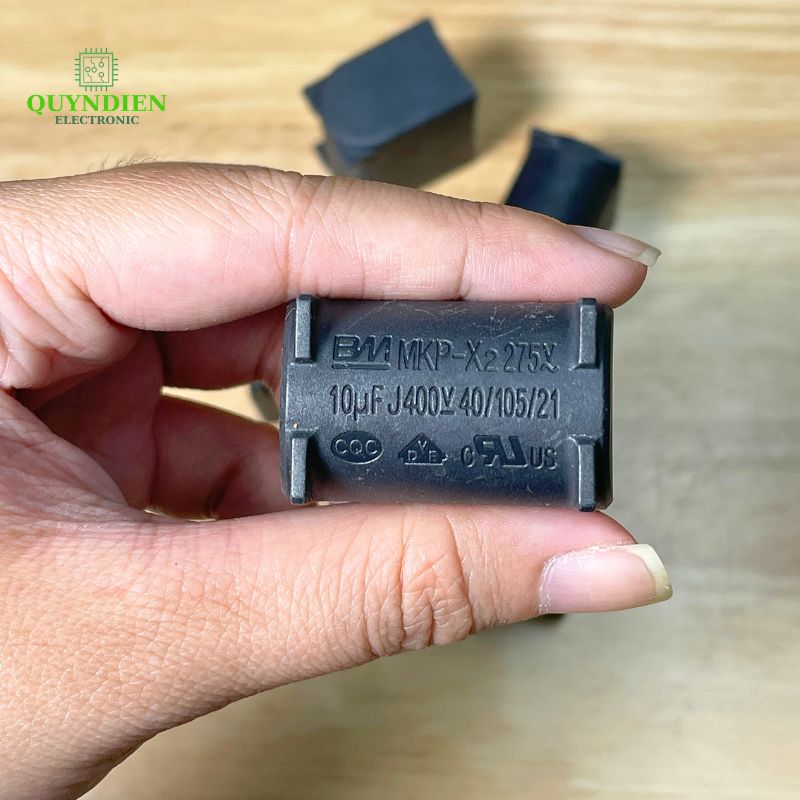 K10 Tụ bếp từ 10uF - 400V Đứng Xát Lớn - VAT - (VT0839) Tụ film 1B610D400-23 (BM 10uF J MKP-X2 275VAC)/ĐEN