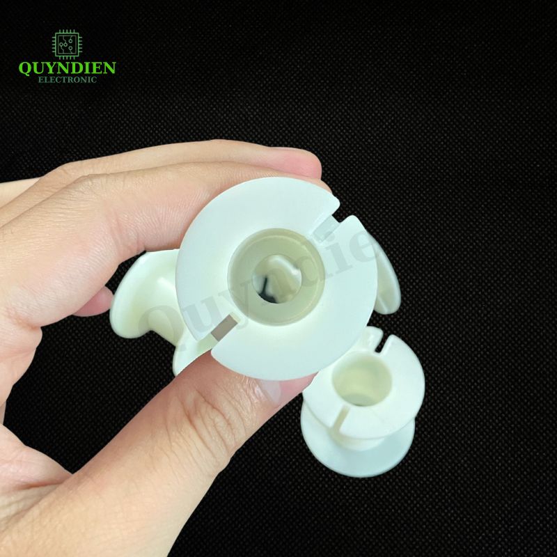 Lõi Khuôn Nhựa Audio 2 Đầu Tròn Màu Trắng Sữa