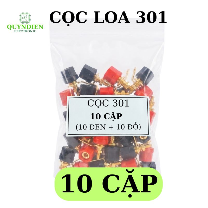 Cọc loa đỏ đen 301 [ĐÔI]