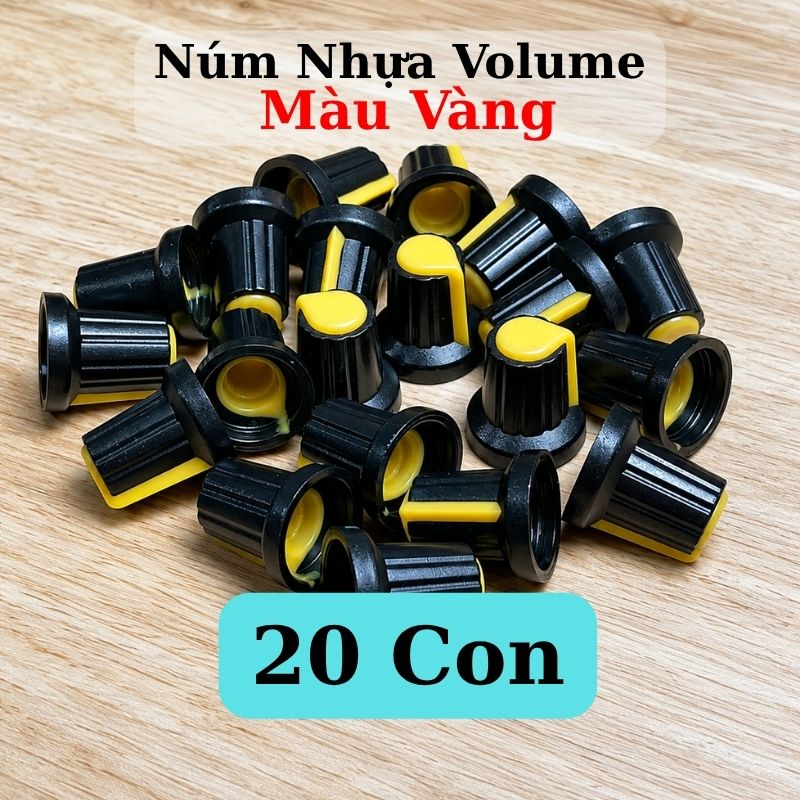 Núm Nhựa Volume Màu Vàng Thân Đen