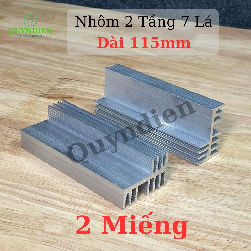 Nhôm Tản Nhiệt 2 Tầng 7 Cánh 115x44x29mm