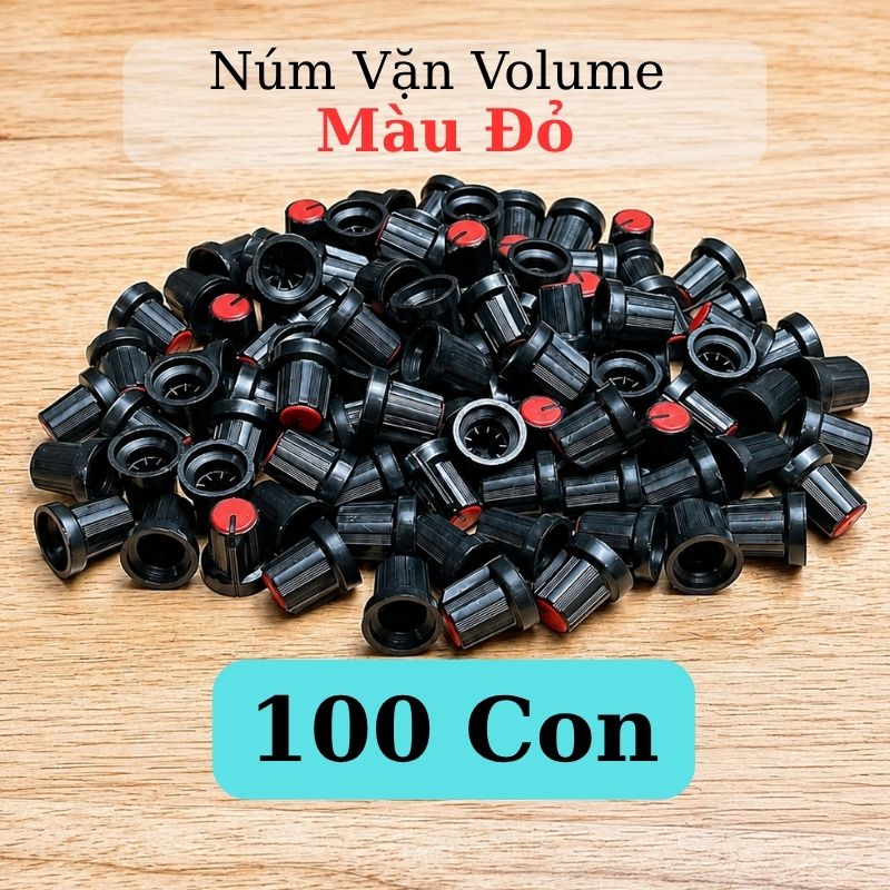 Núm Vặn Volume Nhựa Màu Đỏ Trục Hoa Mai