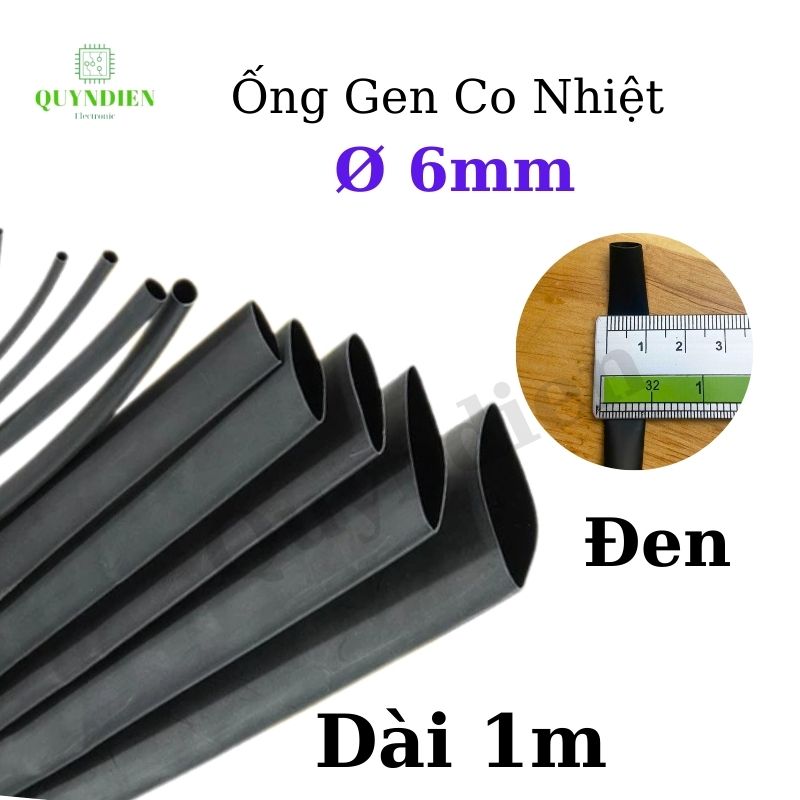Gen co nhiệt size 6mm màu đen