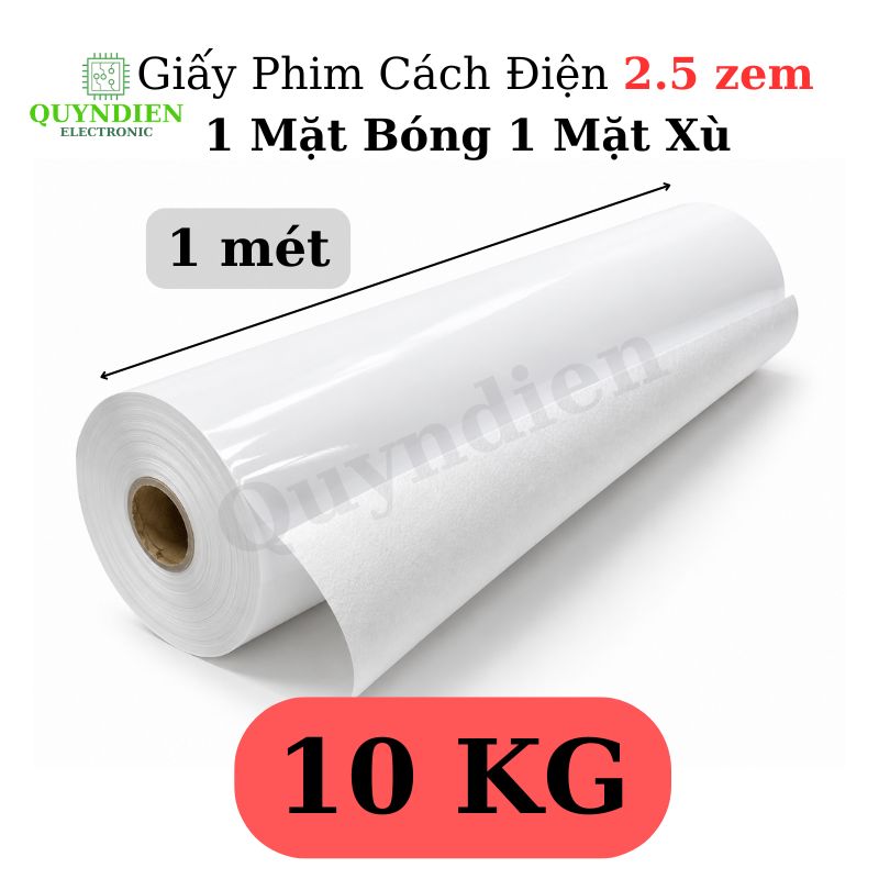 Giấy Phim Cách Điện Trắng 1 Mặt Bóng 1 Mặt Xù Dày 0.25mm