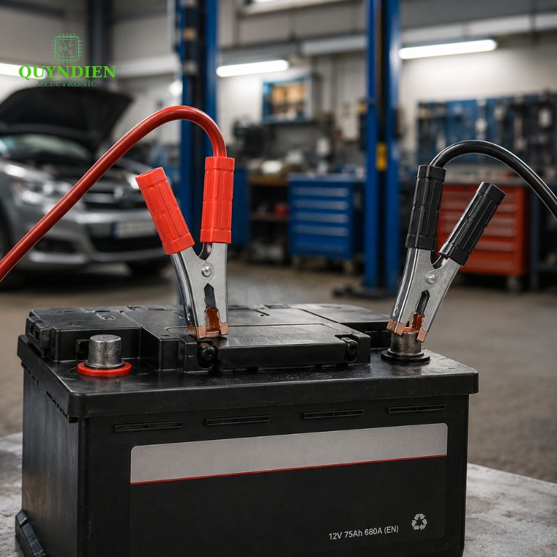 Kẹp Bình Ắc Quy 500A Thép Không Gỉ Đỏ Đen