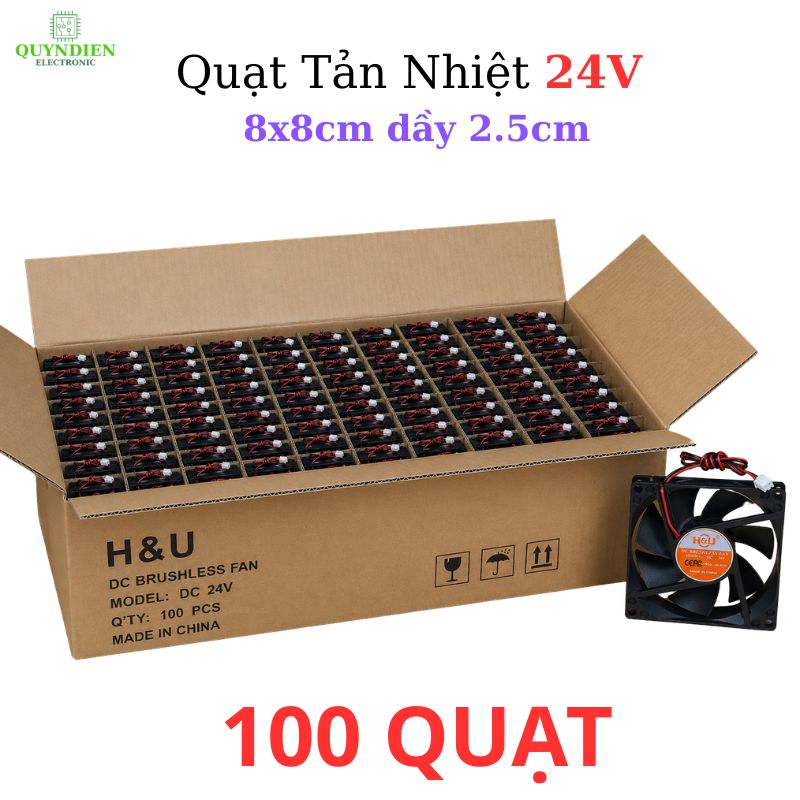 Quạt Tản Nhiệt 24V 8x8cm dày 2.5cm