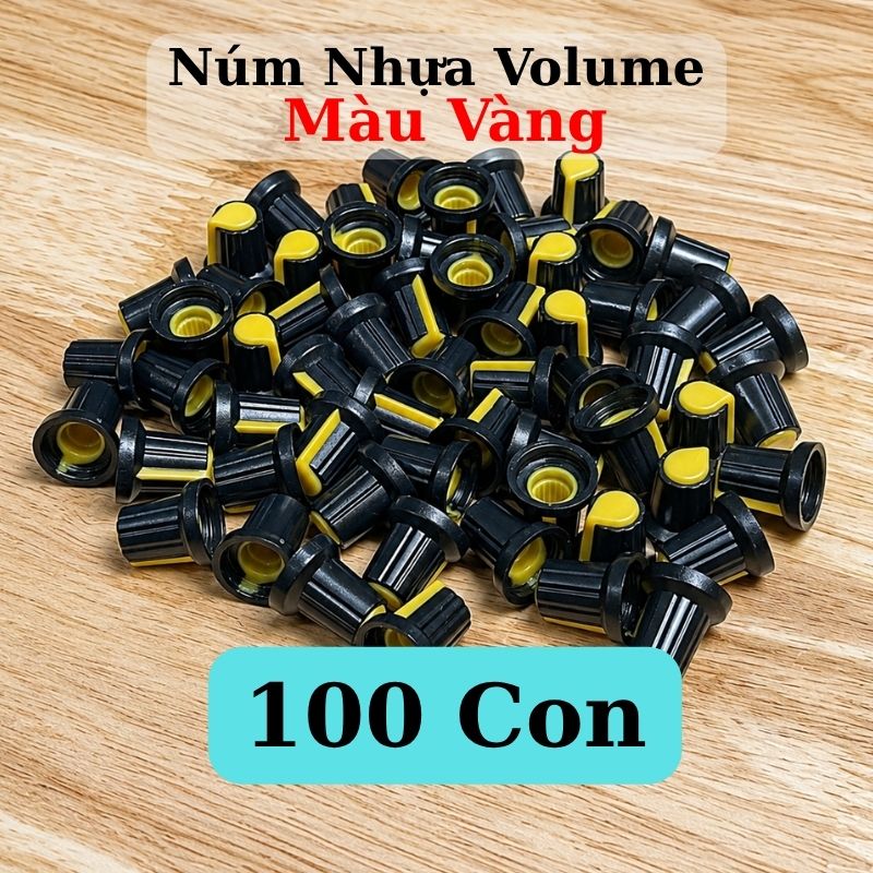 Núm Nhựa Volume Màu Vàng Thân Đen