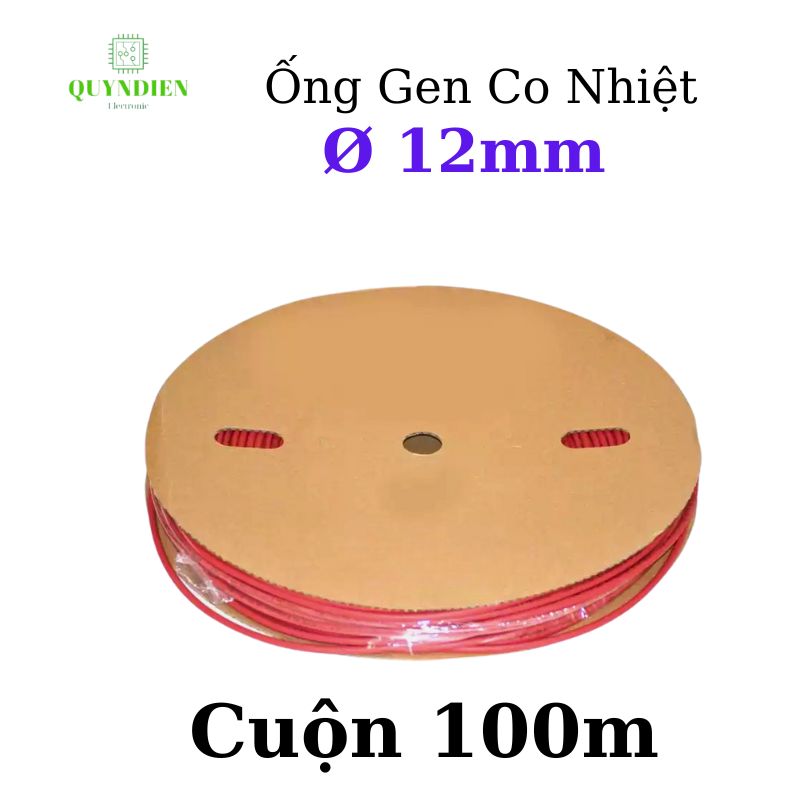 Gen co nhiệt size 12mm màu đỏ
