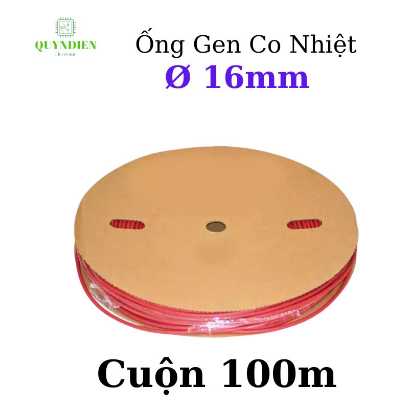 Gen co nhiệt size 16mm màu đỏ