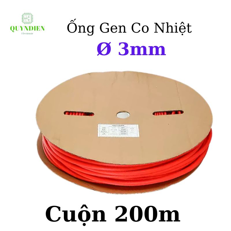 Gen co nhiệt size 3mm màu đỏ