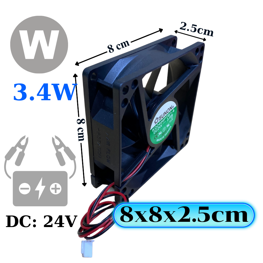 Quạt tản nhiệt 24v (DC) 6x6 8x8 9x9 quạt không chổi than