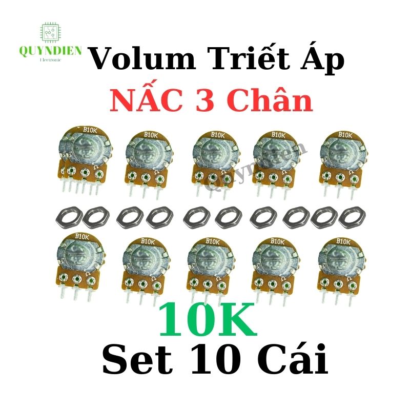 Biến trở 3 chân Volum Triết áp đơn nấc khía B10K