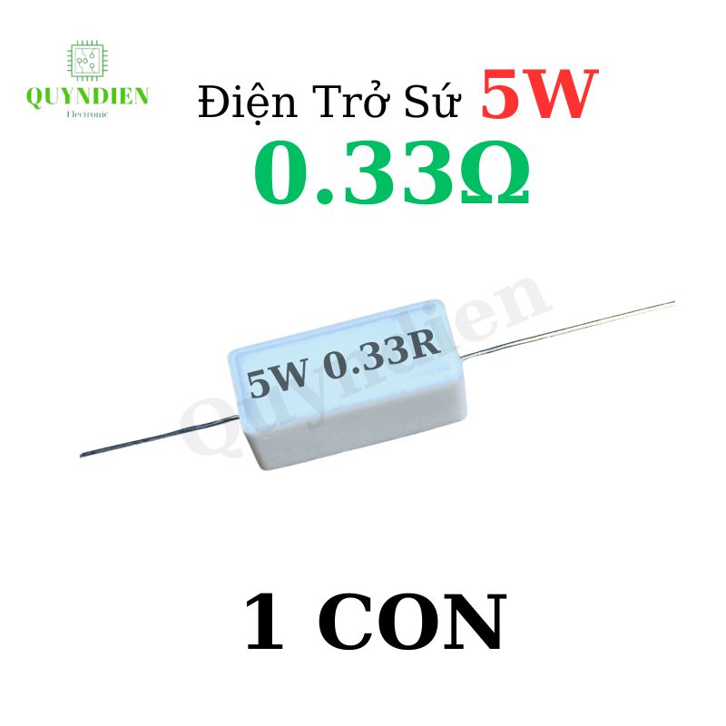 Điện trở sứ 5W chân cắm ±5% dáng Nằm - 0.33R