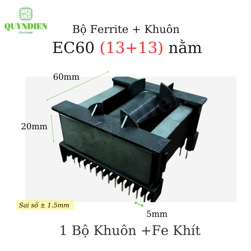 Lõi Biến Áp Xung EC60 Tròn Nằm (13+13)