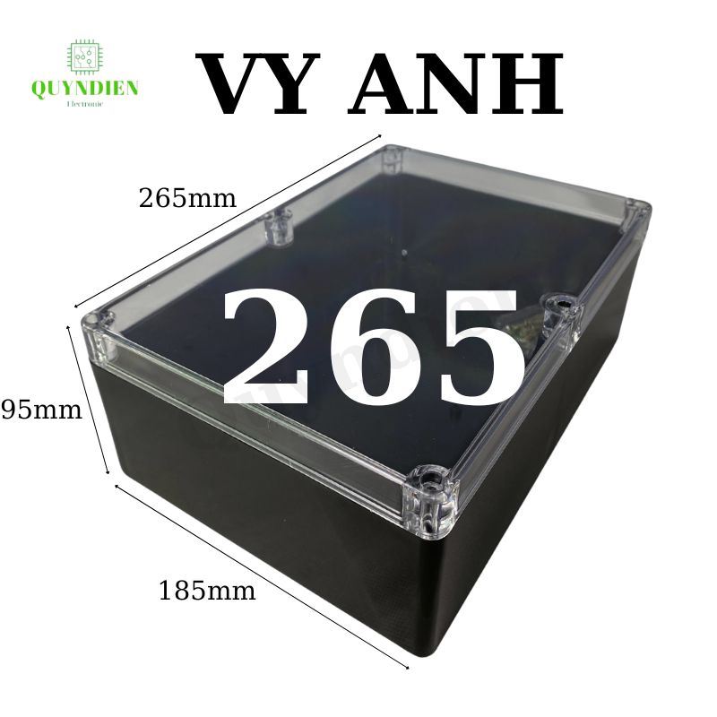 Hộp Nhựa Vy Anh 265x185x95mm Màu Đen Nắp Trong