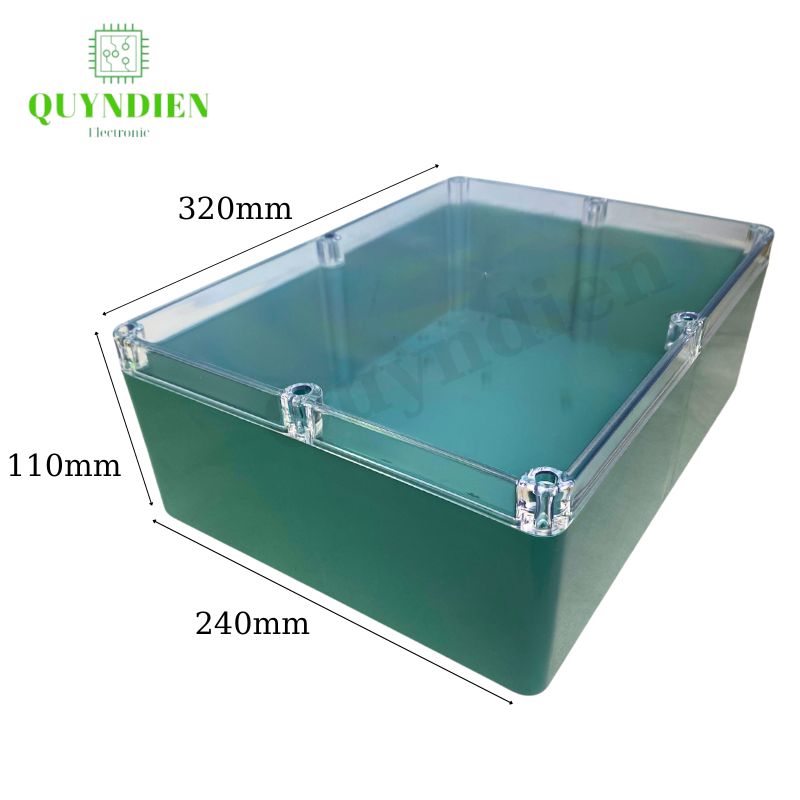 Hộp Nhựa Vy Anh 320x240x110mm Màu Xanh Nắp Trong