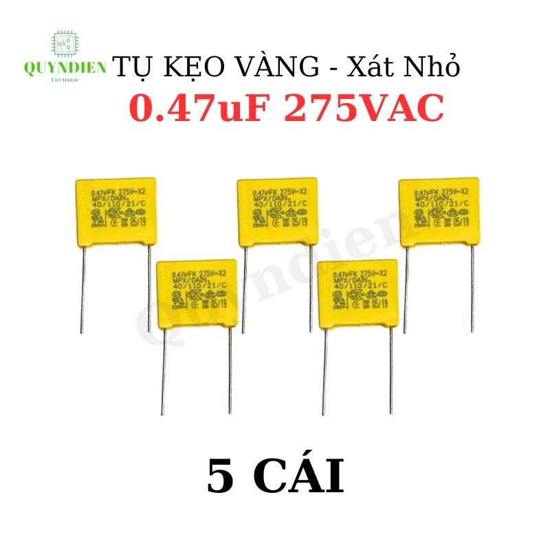 Tụ Kẹo Vàng vuông 0.47uF 275VAC-Xát Nhỏ