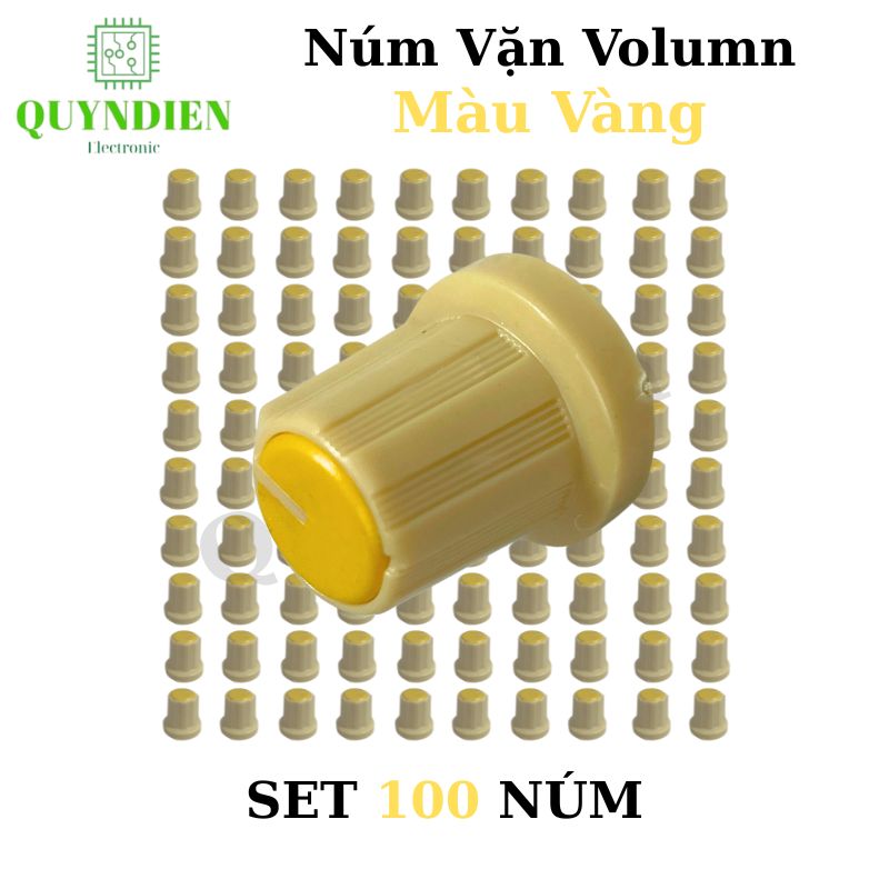 Núm Nhựa Volumn - Màu Vàng - Thân Vàng