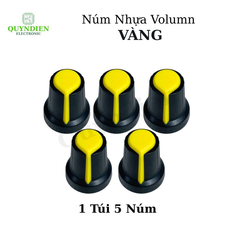 Núm Nhựa Volumn Màu Vàng - Thân Đen