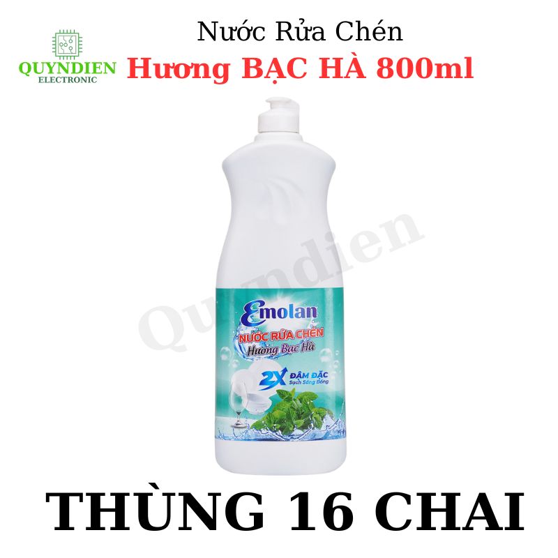 Nước rửa chén Emolan hương BẠC HÀ - 800ml