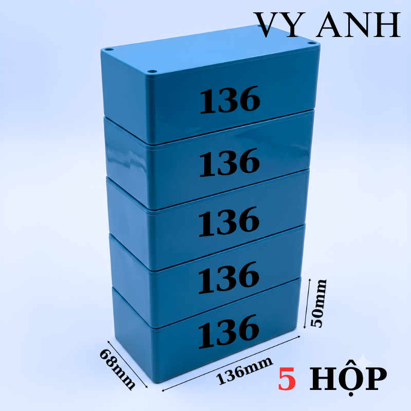 Hộp Nhựa Vy Anh 136x68x50mm Màu Xanh