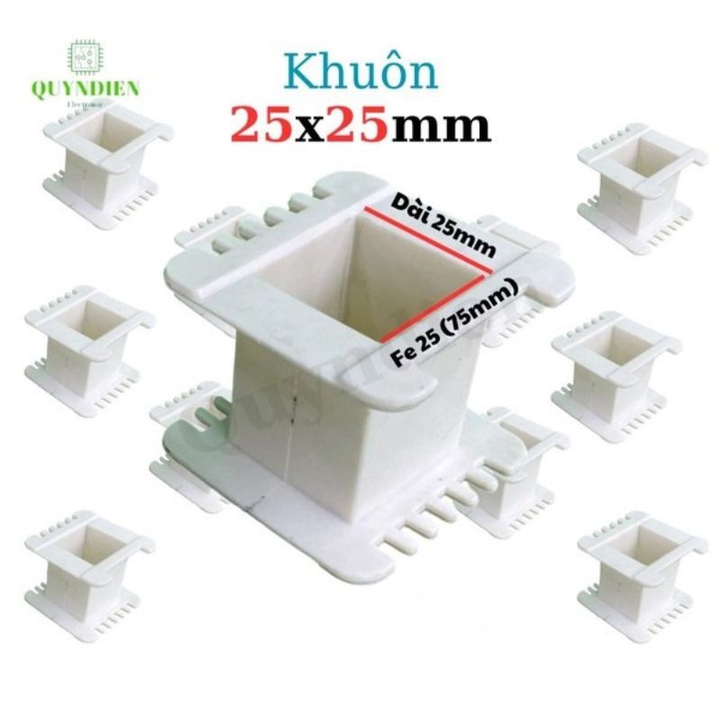 Khuôn Nhựa Quấn Biến Áp Fe Silic 25x25mm