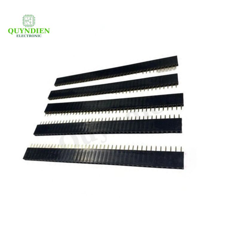 Hàng Rào Cái Đơn Lỗ Vuông Chân Dẹp Thẳng 40 Pin (Header 2.54 40 Pin)