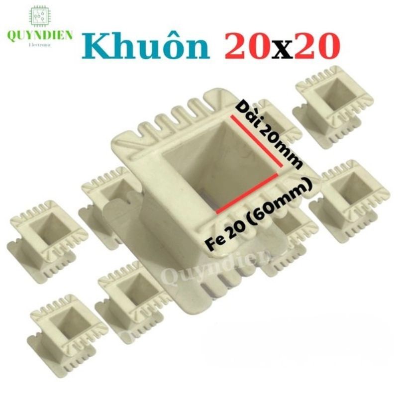 Khuôn Nhựa Quấn Biến Áp Fe Silic 20x20mm