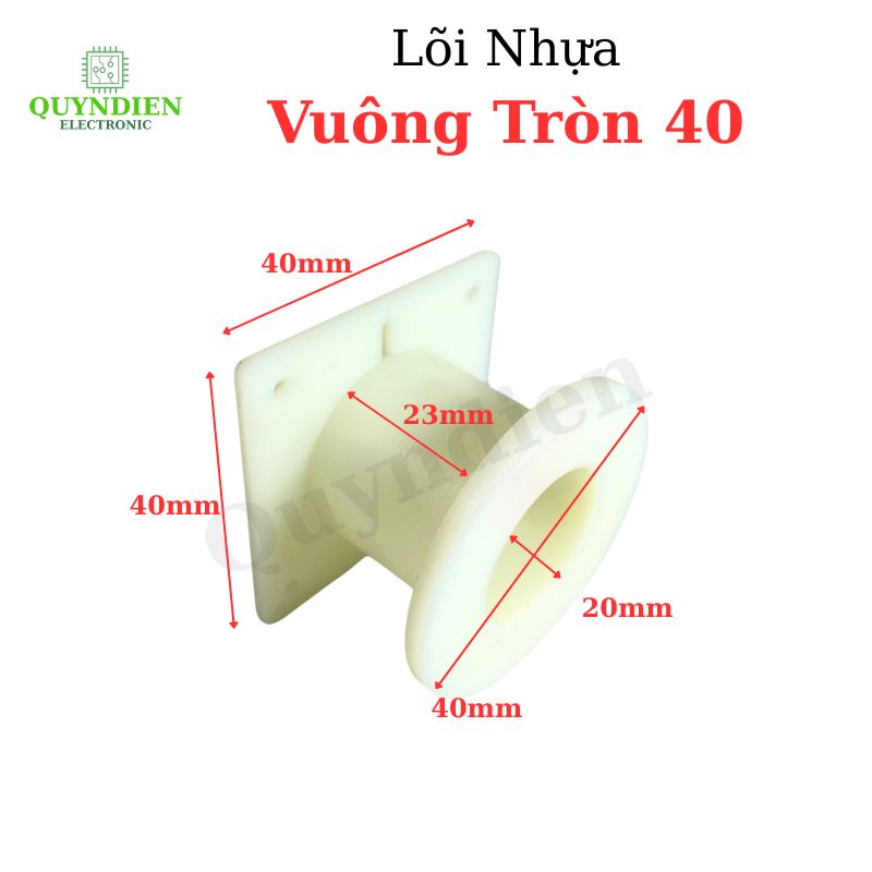 Lõi Nhựa Vuông Tròn 40 Quấn Cuộn Cảm Phân Tần Loa - Màu Trắng Sữa