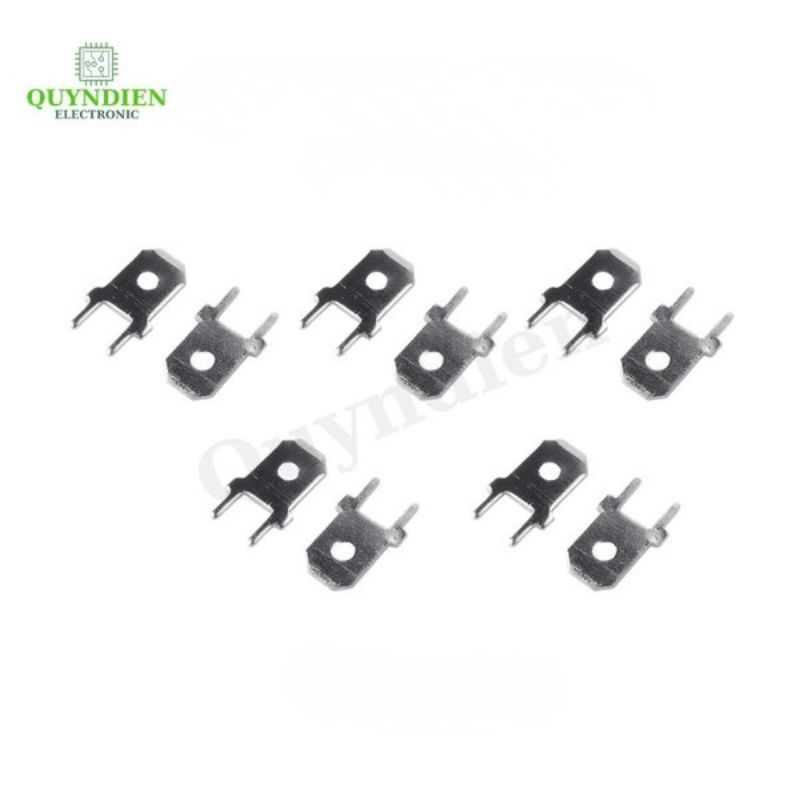 Đầu Nối Phích Cắm Đực Hai Chân 6.3mm - Túi 10 Cái