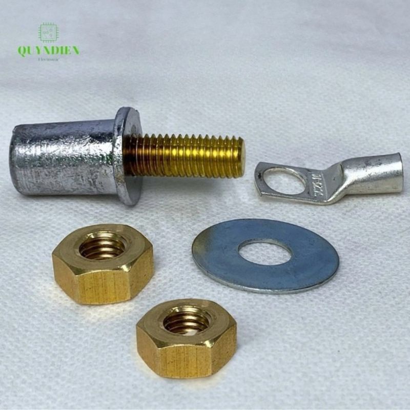 Cọc Bình Ắc Quy Chì M8 M10 Đồng Thau (2 Tán) - Giá 1 Đôi