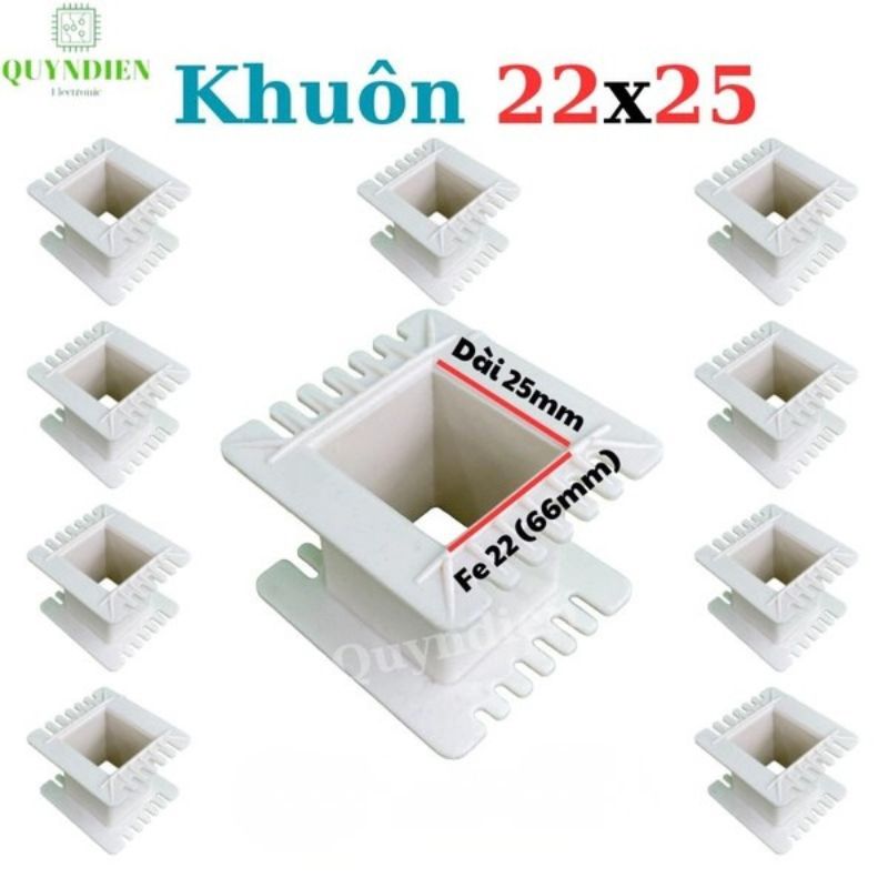 Khuôn Nhựa Quấn Biến Áp Fe Silic 22x25mm