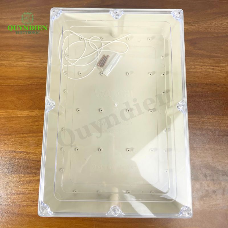 Hộp Nhựa ABS WANCHI 380x260x120mm Màu Trắng Nắp Trong