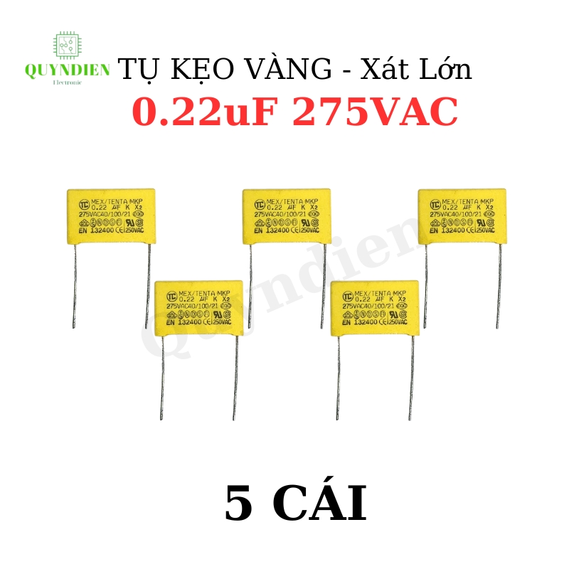 Tụ Kẹo Vàng 224K  0.22uF 275VAC-Xát Lớn